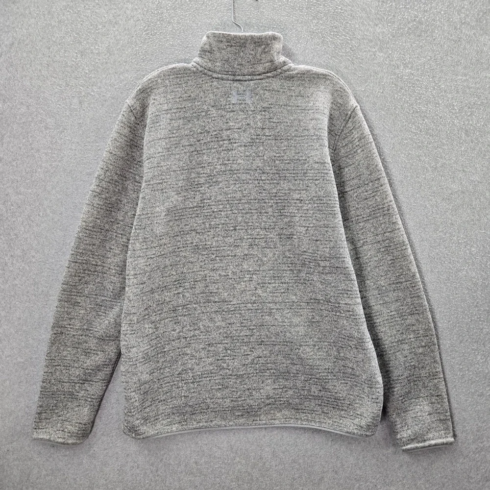 Under Armour‎ Men Sweatshirt Large Gray Heather Henley Mock Neck Pocket